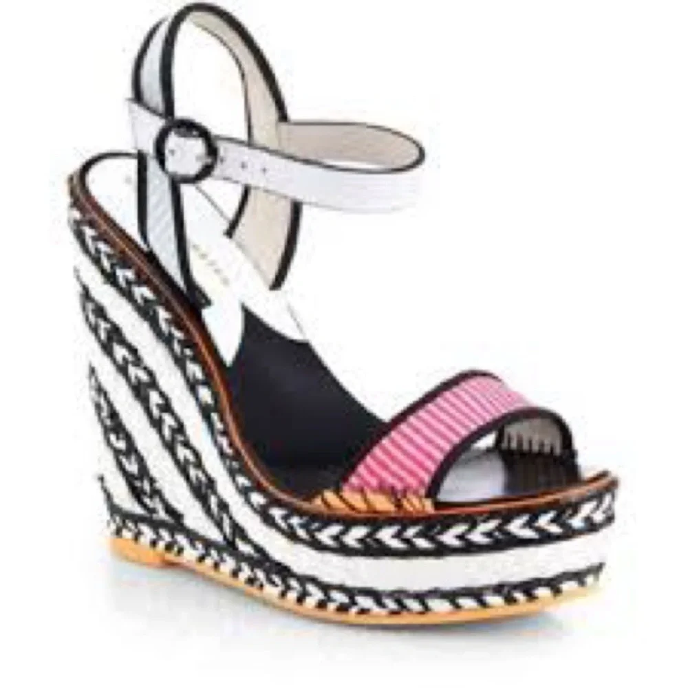 NEW!! Women’s Sophia Webster Lucita Stylish Woven Platform Wedge Sandals Size 41